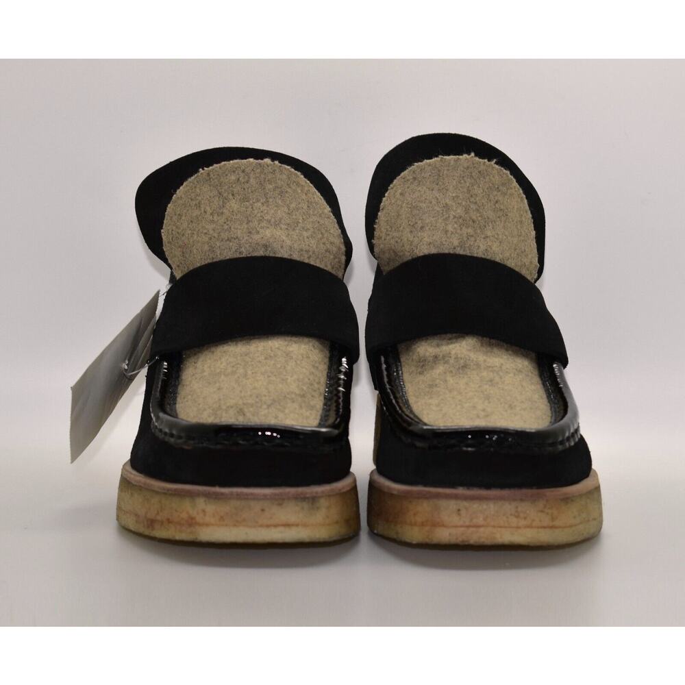 B5 Auth ACNE STUDIOS Black Suede Camel Tongue Patent Trim Kingston Boots Size 39 - Picture 5 of 9